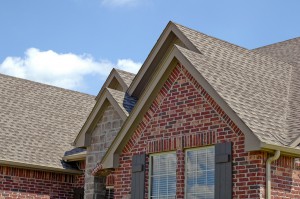 Roof line of a house with gabels